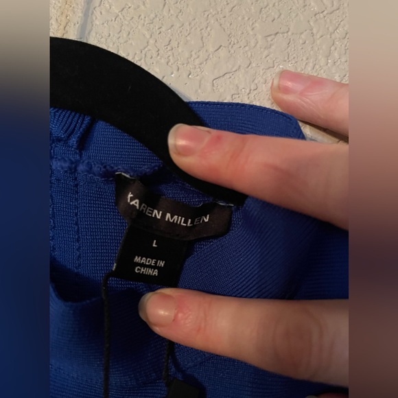 Karen Millen All Over Trimmed Bandage and Mesh Body Suit Cobalt - Picture 7 of 10